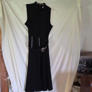 Sloane Rouge  Black Sleeveless Dress with Belt